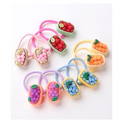 Babyhug Free Size Rubber Bands Set with Fruit Applique Pack of 10 - Multicolor