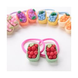 Babyhug Free Size Rubber Bands Set with Fruit Applique Pack of 10 - Multicolor