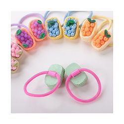 Babyhug Free Size Rubber Bands Set with Fruit Applique Pack of 10 - Multicolor