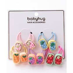 Babyhug Free Size Rubber Bands Set with Fruit Applique Pack of 10 - Multicolor