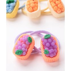 Babyhug Free Size Rubber Bands Set with Fruit Applique Pack of 10 - Multicolor
