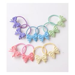 Babyhug Free Size Rubber Bands with Bow Applique Pack of 10 - Multicolour