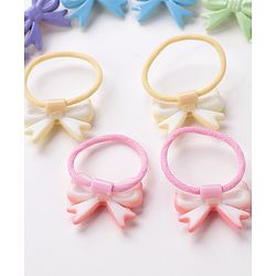 Babyhug Free Size Rubber Bands with Bow Applique Pack of 10 - Multicolour