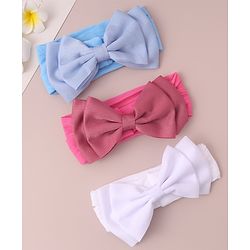 Babyhug Free Size Headbands With Bow Applique Pack of 3 - Red White & Blue