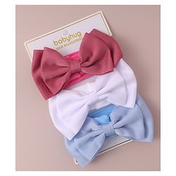 Babyhug Free Size Headbands With Bow Applique Pack of 3 - Red White & Blue