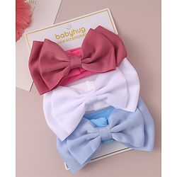 Babyhug Free Size Headbands With Bow Applique Pack of 3 - Red White & Blue