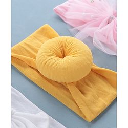 Babyhug Free Size Headbands With Bow Applique Pack of 3 - Pink White & Yellow