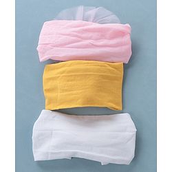 Babyhug Free Size Headbands With Bow Applique Pack of 3 - Pink White & Yellow