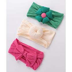 Babyhug  Headbands  with Bow Applique Pack of 3 - Multicolor