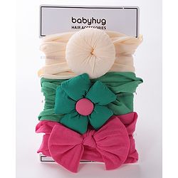 Babyhug  Headbands  with Bow Applique Pack of 3 - Multicolor