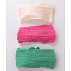 Babyhug  Headbands  with Bow Applique Pack of 3 - Multicolor