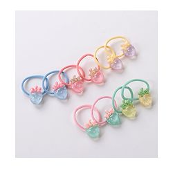 Babyhug Free Size Rubber Bands Set with Strawberry Applique Pack of 10 - Multicolor