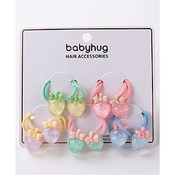 Babyhug Free Size Rubber Bands Set with Strawberry Applique Pack of 10 - Multicolor