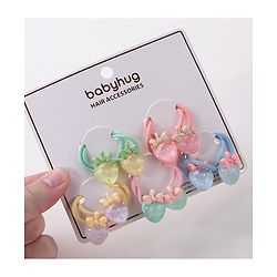 Babyhug Free Size Rubber Bands Set with Strawberry Applique Pack of 10 - Multicolor