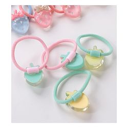 Babyhug Free Size Rubber Bands Set with Strawberry Applique Pack of 10 - Multicolor