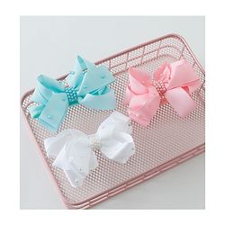 Babyhug Bow Applique Headbands Pack of 3 - Pink White & Sky Blue