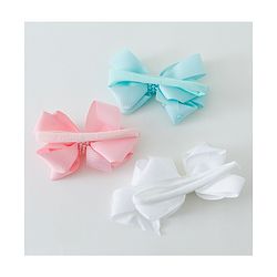 Babyhug Bow Applique Headbands Pack of 3 - Pink White & Sky Blue