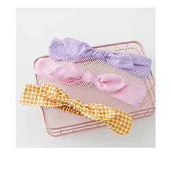 Babyhug Free Size Headbands With Bow Applique Pack of 3 - Pink Purple & Yellow