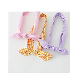 Babyhug Free Size Headbands With Bow Applique Pack of 3 - Pink Purple & Yellow