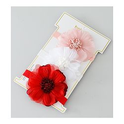 Babyhug Free Size Headbands With Floral Applique Pack of 3 - Pink White & Red
