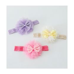 Babyhug Free Size Headbands With Bow Applique Pack of 3 - Multicolour