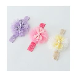 Babyhug Free Size Headbands With Bow Applique Pack of 3 - Multicolour