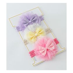 Babyhug Free Size Headbands With Bow Applique Pack of 3 - Multicolour