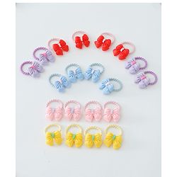 Babyhug Free Size Rubber Bands Set with Bow Applique Pack of 20 - Multicolor
