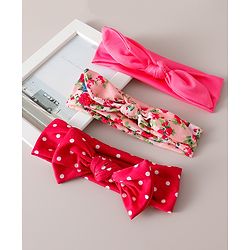 Babyhug Free Size Headbands With Bow Applique Pack of 3 - Multicolour