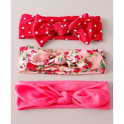 Babyhug Free Size Headbands With Bow Applique Pack of 3 - Multicolour