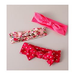 Babyhug Free Size Headbands With Bow Applique Pack of 3 - Multicolour