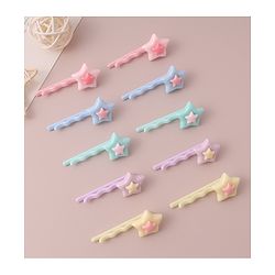 Babyhug Free Size Hair Pins with Star Applique Pack of 10 - Multicolor