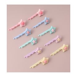 Babyhug Free Size Hair Pins with Star Applique Pack of 10 - Multicolor