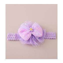 Babyhug Free Size Headbands With Bow Applique Pack of 3 - Pink Purple & Yellow