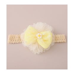 Babyhug Free Size Headbands With Bow Applique Pack of 3 - Pink Purple & Yellow