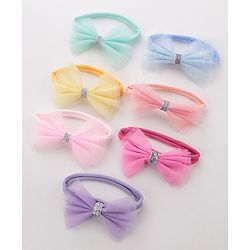 Babyhug Free Size Hairbands With Bow Applique Pack of 7 - Multicolor