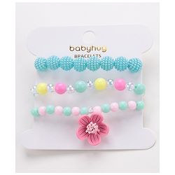 Babyhug Free Size Bracelets With Floral Applique Pack of 3 - Multicolor