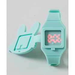 Babyhug Free Size Bunny Shape Digital Watch - Green