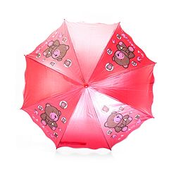 Babyhug Free size Umbrella With Teddy Bear Print - Dark Pink