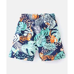 Babyhug Cotton Knit Half Sleeves Tropical Printed Night Suit - Multicolour