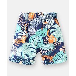 Babyhug Cotton Knit Half Sleeves Tropical Printed Night Suit - Multicolour