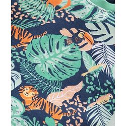 Babyhug Cotton Knit Half Sleeves Tropical Printed Night Suit - Multicolour