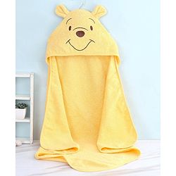 Babyhug Disney Cotton Towel With Winnie the Pooh Hood L 74 x B 74 cm - Yellow