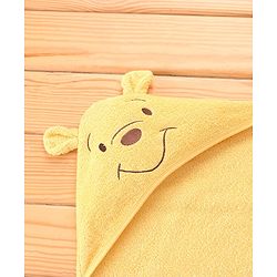 Babyhug Disney Cotton Towel With Winnie the Pooh Hood L 74 x B 74 cm - Yellow