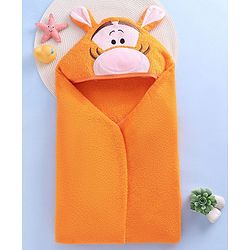 Babyhug Disney Cotton Towel With Tigger Hood L 74 x B 74 cm- Orange