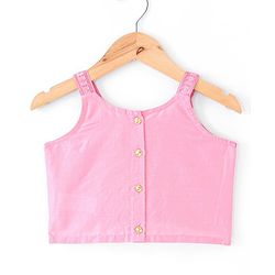 Babyhug Sleeveless Embroidered & Sequinned Crop Top With Palazzo and Dupatta Set - Light Pink