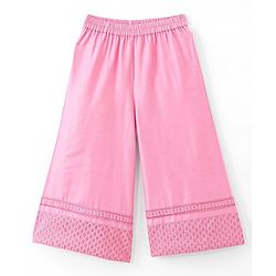 Babyhug Sleeveless Embroidered & Sequinned Crop Top With Palazzo and Dupatta Set - Light Pink