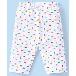 Babyhug Cotton  Lycra Three Fourth Leggings with Butterfly & Polka Dot Print Pack of 3 - Multicolor