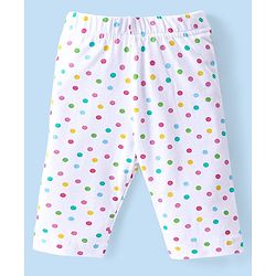 Babyhug Cotton  Lycra Three Fourth Leggings with Butterfly & Polka Dot Print Pack of 3 - Multicolor