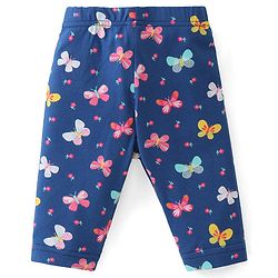 Babyhug Cotton Knit Three Fourth Length Butterfly & Polka Dots Printed Leggings Pack of 3 - Multicolour